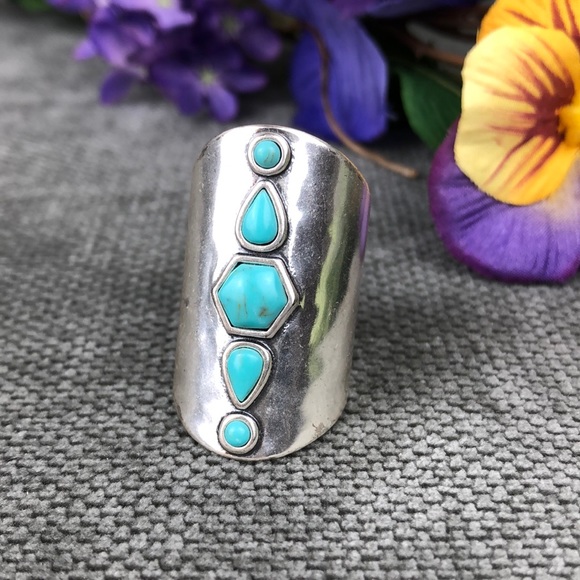 Lucky Brand Jewelry - Lucky Brand Teal Faux Turquoise Ring Size 7